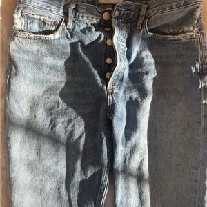 Agolde Riley High Rise Straight Crop in Frequency size 30